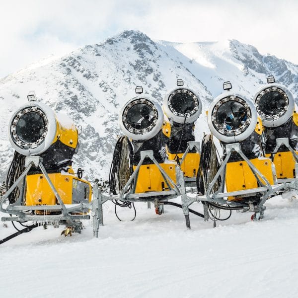 snow cannon on ski slope